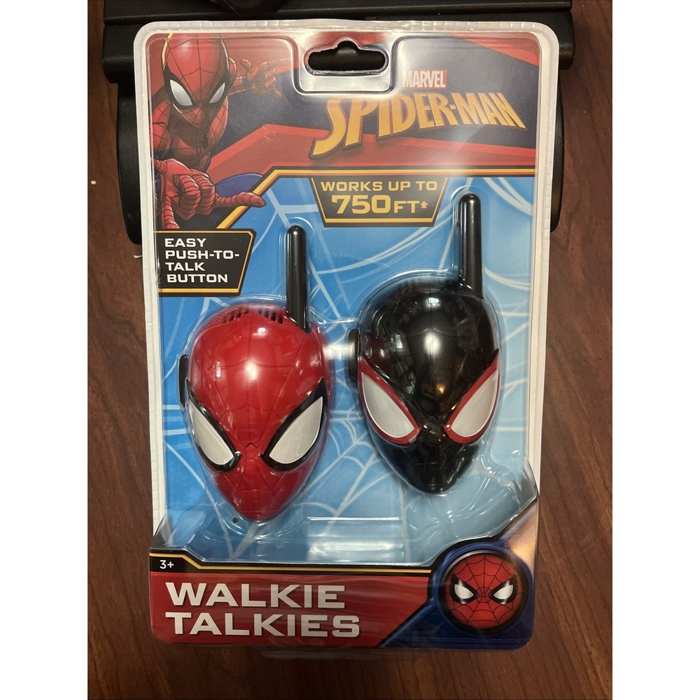 Marvel Spider-Man Walkie Talkies 750ft Range Kids Toy Easy Push To Talk
